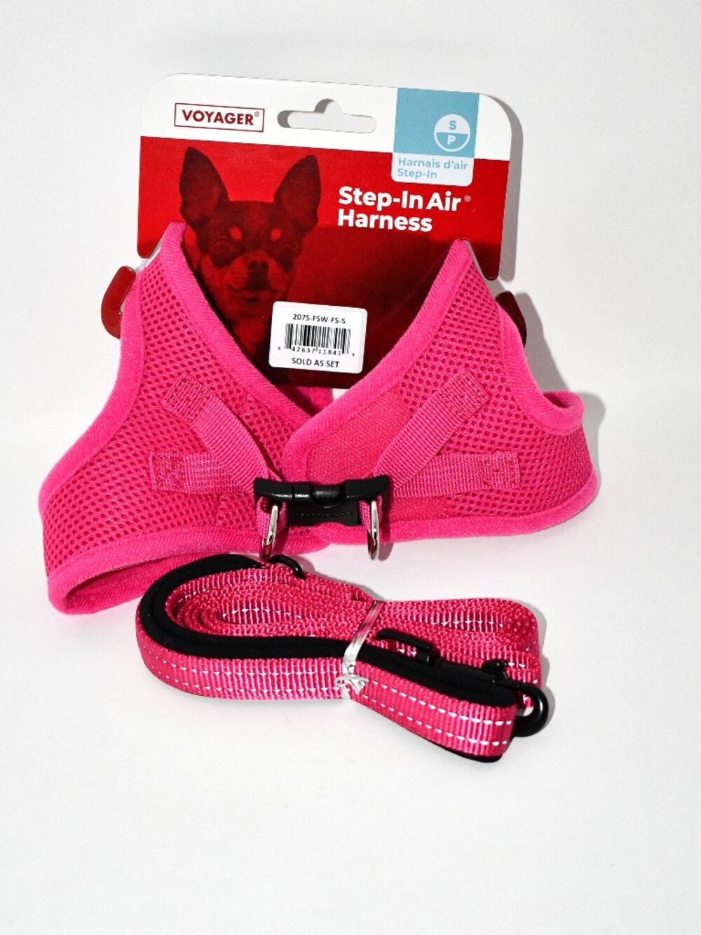 Voyager Dog Harness, 5ft, Leash Combo, Fuchsia, SMALL, NWT